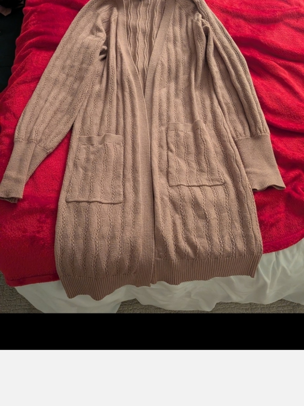 Women's Express Cable Knit Open-Front Long Cardigan Sweater With Belt- Brown